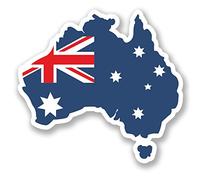 2 pegatinas de vinilo de Australia de 10 cm de ancho x 9,3 cm de alto.