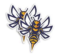 2 pegatinas de vinilo de avispa enojada de 10 cm - Hornet Bee Cartoon Sticker #70595