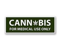 2 pegatinas de vinilo de cannabis de 15 cm para uso médico de marihuana #5671 (15 cm de ancho x 5 cm de alto)