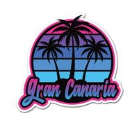 2 pegatinas de vinilo de Gran Canaria de 10 cm, diseño de palmeras españolas de España, bandera de vuelo, ciudad, viajes, vacaciones, lugar de recortes, calcomanía #83565