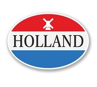 2 pegatinas de vinilo de Holanda para bicicleta, portátil, casco, mapa, bandera, molino de viento, coche, bicicleta #4341 (10 cm de ancho x 7 cm de alto)