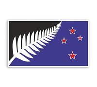 2 pegatinas de vinilo de la bandera de Nueva Zelanda, 10 cm de ancho, diseño de helecho plateado #31080 (10 cm de ancho)