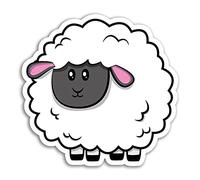 2 pegatinas de vinilo de ovejas de 10 cm de ancho, pegatinas de cordero, diseño de animales de granja de dibujos animados #29934