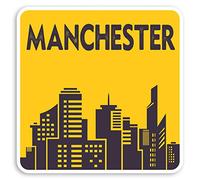 2 pegatinas de vinilo del Manchester City de 10 cm - Inglaterra Reino Unido etiqueta de equipaje #30977 10cm Wide