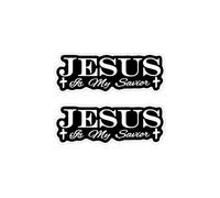 2 pegatinas de vinilo impermeables for coche, diseño de Jesús es mi Salvador, for ventana, parachoques, casco de motocicleta, carrocería(20cm)