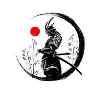 2 pegatinas de vinilo japonés Samurai In Armor 13 x 13 cm, pegatinas de espíritu guerrero para coche, camión, ventana, ordenador portátil, regalo de artes marciales |# J70A