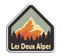 2 pegatinas de vinilo Les Deux Alpes Francia de 10 cm - Pegatina para portátil (10 cm de ancho)