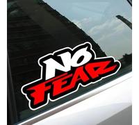 2 pegatinas de vinilo motivacionales «No Fear», 13 x 5 cm, añade fuerza inspiradora a coches, motocicletas, ordenadores portátiles, botellas de agua, cascos y tablas de surf |# AZ227