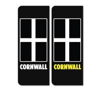 2 pegatinas de vinilo para matrícula de Cornualles, bandera de Cornualles, Reino Unido, coche, extranjero, vehículo, placa de matrícula de Europa, tamaño 40 mm x 104 mm, #82539