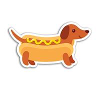 2 pegatinas de vinilo para perro caliente de 10 cm, diseño de perro salchicha salchicha perro perro adhesivo para portátil #18550 (10 cm de ancho)
