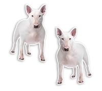 2 pegatinas de vinilo para perro inglés Bull Terrier de 10 cm