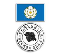 2 pegatinas de vinilo Yorkshire de 10 cm de ancho, regalo de viaje de vacaciones del condado de Inglaterra #78556