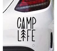 2 pegatinas decorativas para coche, 11,5 x 15 cm, con texto "Camp Life", autoadhesivas, para camiones, motocicletas, portátiles, para interiores y exteriores, #DZ202 (negro)