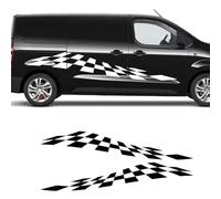 2 Pegatinas Laterales para Puerta de Coche, para Vauxhall, para Opel Vivaro y para Renault Trafic, Vinilo para Furgoneta, Accesorios de Tuning, calcomanías de Rayas para faldones Laterales de Coche.