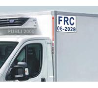 2 pegatinas normativas ATP para furgonetas y camiones isotérmicos para transporte refrigerado - para comunicar la señal ATP con la fecha de caducidad Enviar un correo electrónico a: publi2000