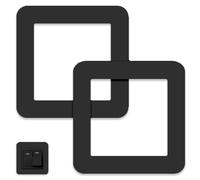 2 pegatinas para interruptor de luz, forma cuadrada, para pared, placas, marco, autoadhesivas, simples, interruptores individuales, cubiertas protectoras decorativas, para enchufe de repuesto (negro)