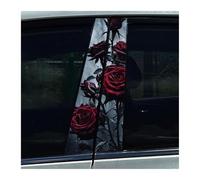 2 Pegatinas Para Pilares B De Coche, Diseño De Fantasma, Dios, Esqueleto, Mujer, Rosa, Vinilo, Duraderas E Impermeables. Piezas Repuesto(D)