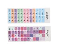 2 Pegatinas para Teclado En Inglés, Pegatina Universal para Teclado, Colorido Idioma Inglés, Revestimiento Impermeable A Prueba De Polvo, Material De PVC, Pegatinas para Teclas De Computadora(mi)