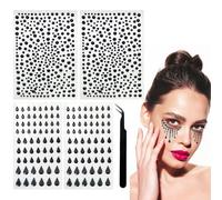 2 Pegatinas Redondas De Diamantes Y 2 Pegatinas De Diamantes En Forma De Lágrima, Con 1 Pinza, Pegatinas Decorativas Brillantes, Se Pueden Utilizar En La Cara, Las Uñas Y La Ropa.