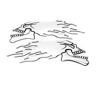 2 Pegatinas Universales 3D para Tanque de Combustible con Calavera de Llama, Decoraciones para Motocicletas (A (Plata))