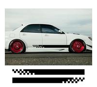 2 Pegatinas universales para faldones Laterales de Coche, con diseño de Rayas Deportivas de Carreras para cuadrícula, de Vinilo, Accesorios de decoración para Coche.