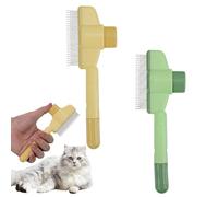 2 Peine para perros, cepillo de pelo para gatos, juego de peine antipulgas para perros y gatos, peines para mascotas para gatos para quitar el pelo mate, cepillo autolimpiante para mascotas