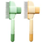 2 peines antipulgas para gatos y perros, cepillo para eliminar el de mascotas con dientes largos y cortos de acero inoxidable para desenredar