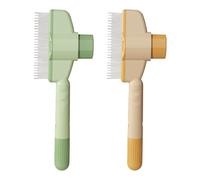 2 peines antipulgas para perros, cepillo para mascotas con botón de depilación, cepillo para el cuidado del cabello para perros y, cepillos autolimpiables para gatitos, cachorros, mascotas