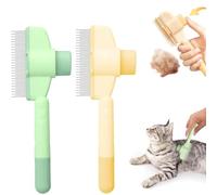 2 peines autolimpiantes para pulgas, peine para gatos, peine antipulgas para perros, con botón de desbloqueo, cepillo para perros y gatos, cepillo autolimpiante, peine para gatos para pelo corto y