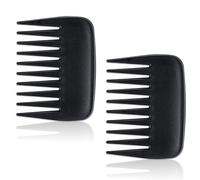 2 peines de dientes anchos, bolsillo pequeño para viajes, mini pelo rizado, peine de ducha adecuado para mujeres y hombres, cabello liso, rizado, húmedo y seco para viajes y uso doméstico, color negro