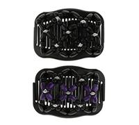 2 peines de madera para el cabello, pinzas dobles con cuentas de madera mágicas, para mujeres y niñas, herramienta de peinado