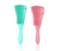 2 Peines De Peluquería, Peine De Masaje De Pulpo, Peine Rizador Impermeable Portátil, Herramientas De Peluquería Universales (Rosa, Verde).