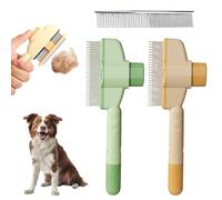 2 Peines Para Gatos, Peine Antipulgas Para Perros, Rtículos Peine Antipulgas Autolimpiante Para Mascotas, Peine De Dientes De Metal De Acero Inoxidable Para Mascotas Que Se Desprenden Y Enreda
