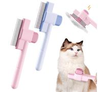 2 peines para mascotas para gatos, peine antipulgas para perros, peine de dientes de metal de acero inoxidable para pérdida de cabello y enredos, peines duraderos y autolimpiantes para mascotas