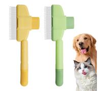 2 peines para mascotas para perros y gatos, largos, cortos, con puntas redondeadas, dientes de acero inoxidable, para eliminar el pelo enmarañado y el pelo suelto, peine antipulgas, herramienta