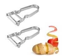 2 peladores para verduras, pelador de verduras y espárragos,11,3 cm x 6,7 cm,pelador en forma de u, ahorro de verduras, apto para lavavajillas