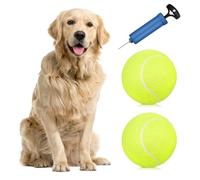 2 pelotas de tenis gigantes de gran tamaño de 9.5 pulgadas, pelotas de tenis inflables para perros, pelotas de juguete para niños, adultos, mascotas, perros, gatos, diversión