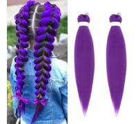 2 pelucas largas moradas para cosplay de 26 pulgadas - pelucas para disfraz de anime para niños para mujeres y hombres, peluca trenzada morada, fiesta de Halloween, carnaval y cosplay, accesorios de