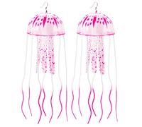 2 pendientes de medusas brillantes para mujer, con forma de animales marinos, pendientes extraños que brillan en la oscuridad, Silicona, Sin gemas.