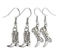 2 pendientes de vaquero para mujer - Accesorios para botas de vaquera occidental -, Metal