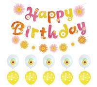 2 pequeñas margaritas, 10 globos de margaritas, decoraciones de margaritas, decoración de feliz cumpleaños, decoración de fiesta de cumpleaños, decoración de fiesta de cumpleaños