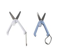 2 Pequeñas Tijeras Portátiles - Papelería Infantil Mini Tijeras de Viaje y Oficina Plegables