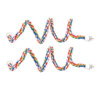 2 Perchas de Cuerda para pájaros, 24.0 in, Coloridas Perchas para pájaros para Jaula con Ventosa, Divertidos Juguetes para Loros para Escalar, moler Accesorios para jaulas de, Perca