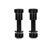 2 pernos de aleación de metal M5 x 18 mm con tuercas para instalación de bloqueo de manillar de bicicleta de montaña y carretera, dorado/negro/color, cierres ligeros de alta resistencia (dos negros)