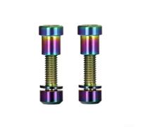 2 pernos de aleación de metal M5 x 18 mm con tuercas para instalación de bloqueo de manillar de bicicleta de montaña y carretera, dorado/negro/color, cierres ligeros de alta resistencia (dos