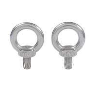 2 pernos de anillo de acero inoxidable M10 soldados con tornillo de ojo de varilla cerrado for equipos de elevación de ingeniería(M10x100mm)