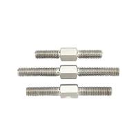 2 pernos de barra roscada de acero inoxidable 304 con doble cabezal, rosca izquierda y derecha, M4, M5, M6, M8, M10, M12 y M16.(M16x140)