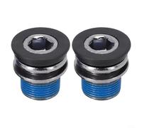 2 pernos de brazo de manivela de bicicleta M15 rosca ISIS Eje compatible con tornillos de montaje con sello de plástico para bicicleta eléctrica, construcción de acero negro, 22 mm de longitud (2