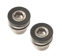 2 pernos de brazo de manivela de bicicleta M15 x 1,5 mm para eje ISIS para Bosch eBike ES25, acero electro plateado con sello de plástico, negro (4 piezas)