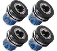 2 pernos de brazo de manivela para bicicleta, rosca M15, tornillos de montaje compatibles con eje ISIS con sello de plástico para bicicleta eléctrica, construcción de acero, color negro, 22 mm de
